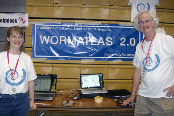 Laura Herndon and David Hall at Worm meeting 2009